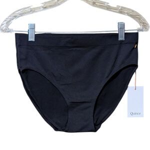 Quince black Comfort High-Waisted Brief size Large smoothing seamless intimates